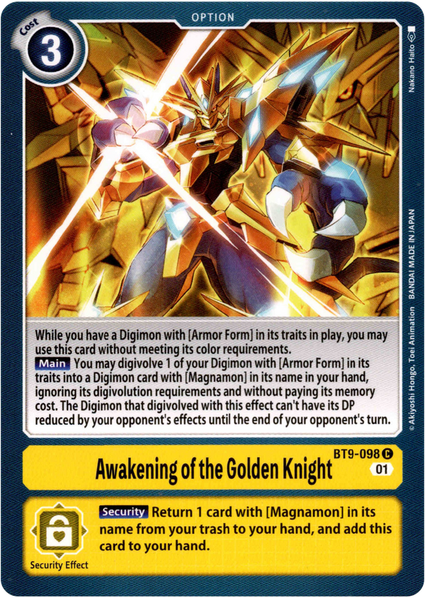 Awakening of the Golden Knight - BT9-098 C - X Record - Card Cavern
