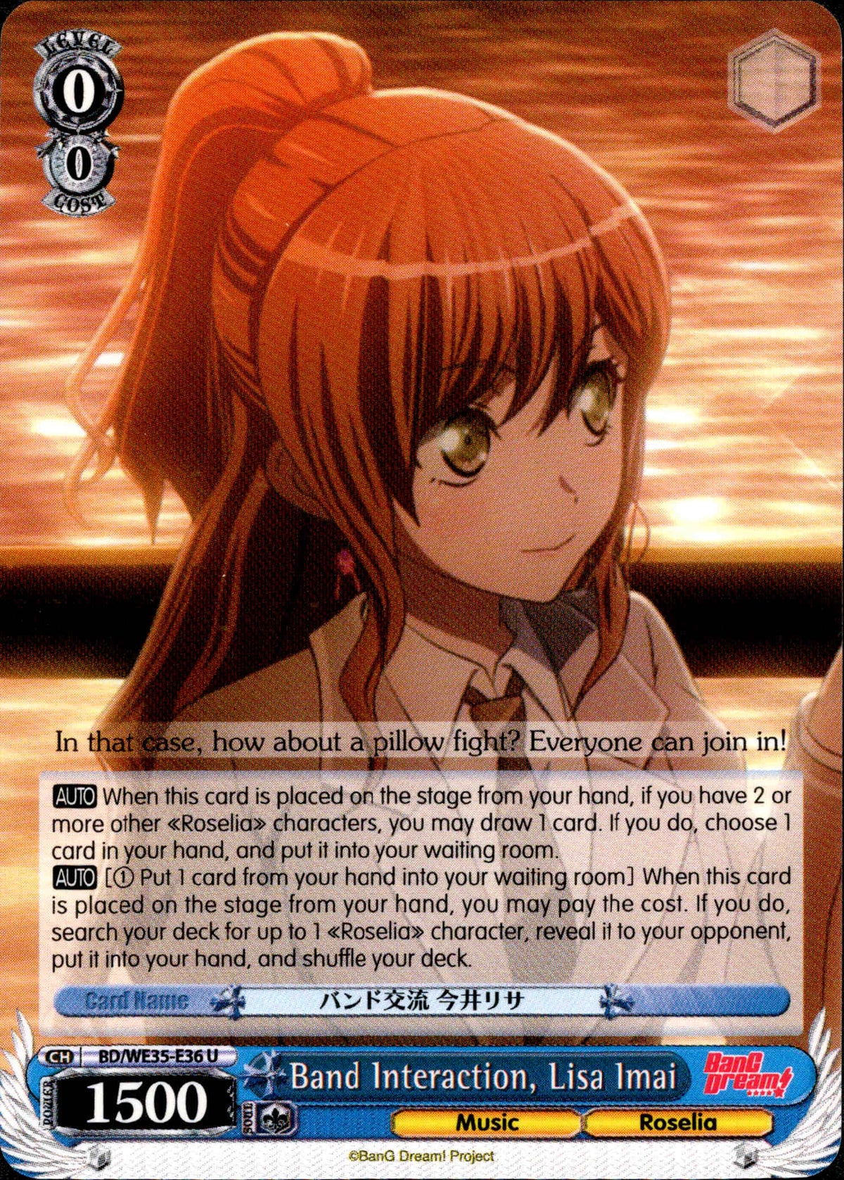 Band Interaction, Lisa Imai - BD/WE35-E36 - Poppin’Party x Roselia - Card Cavern
