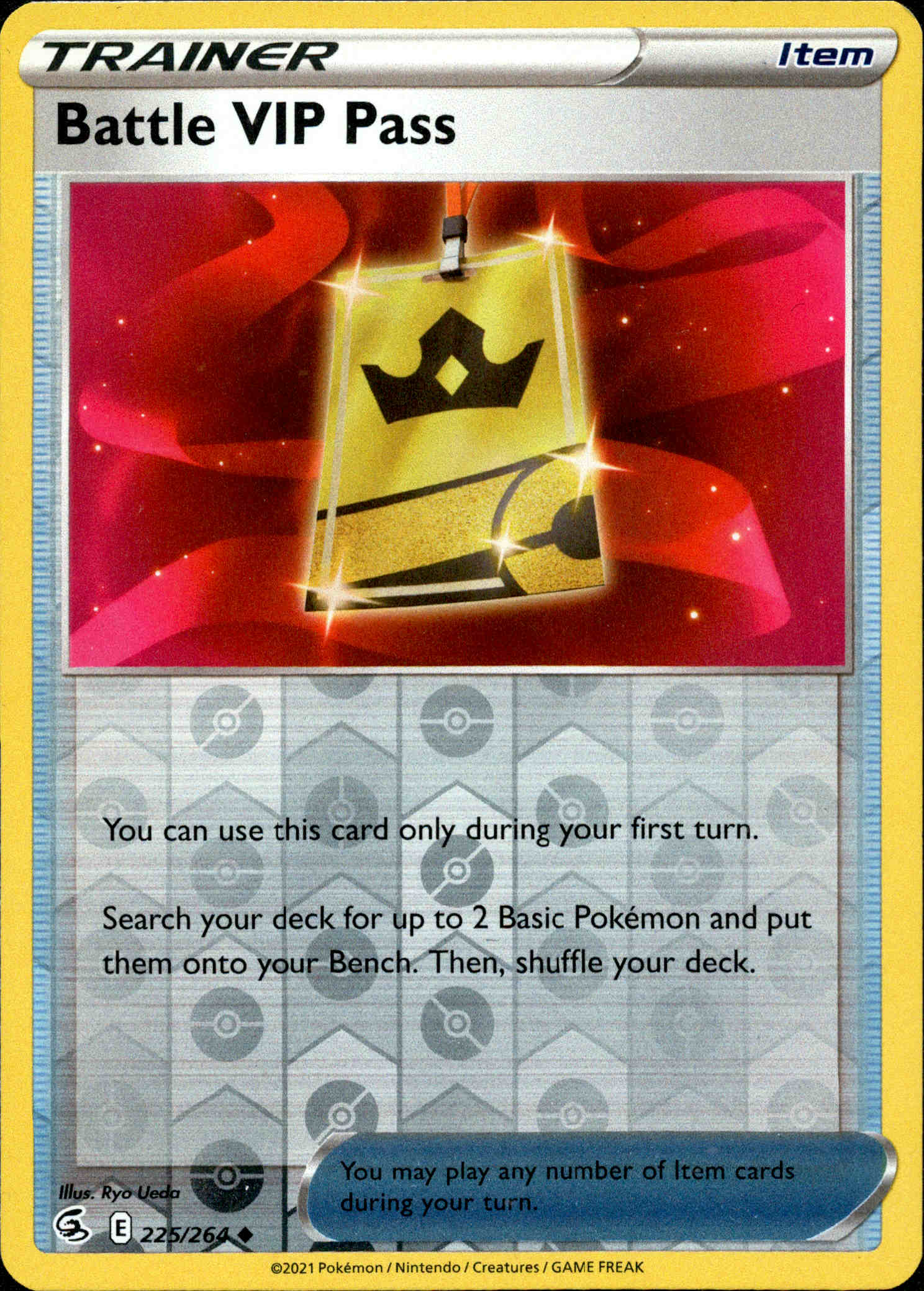 Battle VIP Pass - 225/264 - Fusion Strike - Reverse Holo - Card Cavern