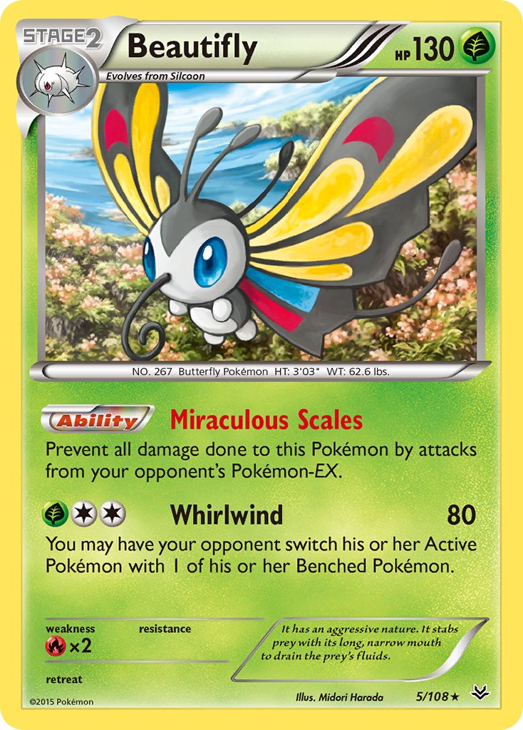 Beautifly - 5/108 - Roaring Skies - Holo - Card Cavern