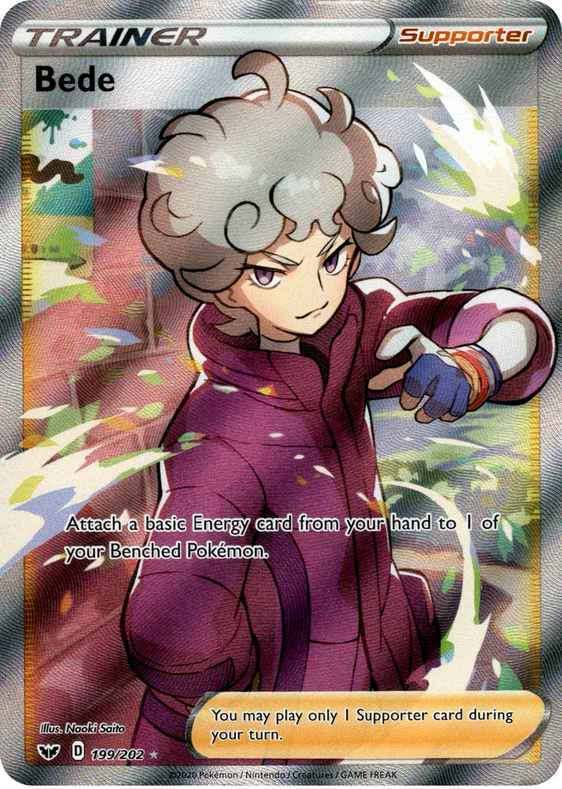 bede pokemon card full art Bede Full Art - 199/202 - Sword & Shield