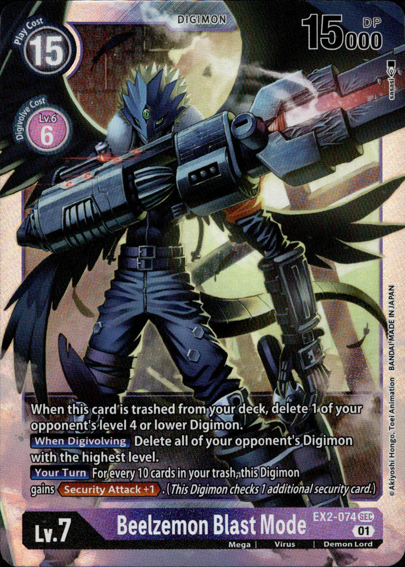 Beelzemon Blast Mode - EX2-074 SEC - Digital Hazard - Foil - Card Cavern