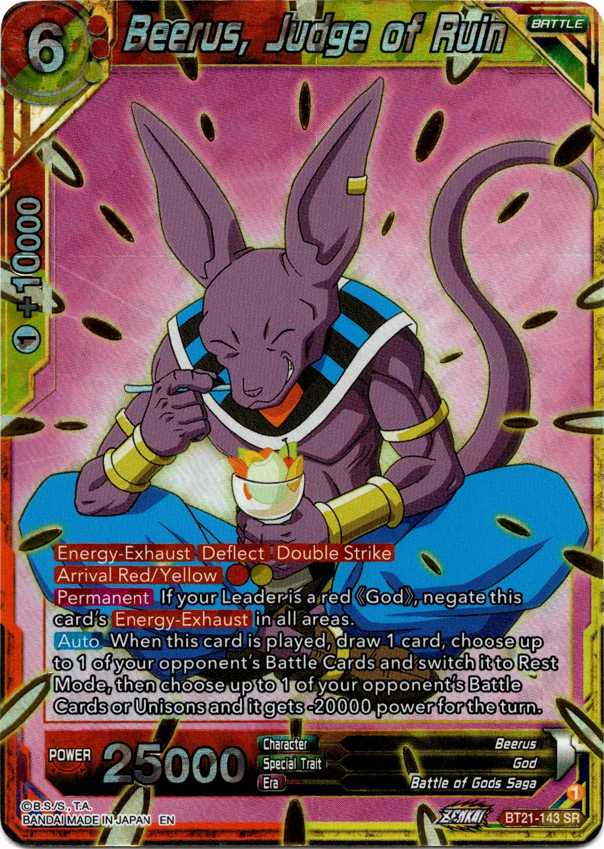 Beerus, Judge of Ruin - BT21-143 - Wild Resurgence - Foil - Card Cavern
