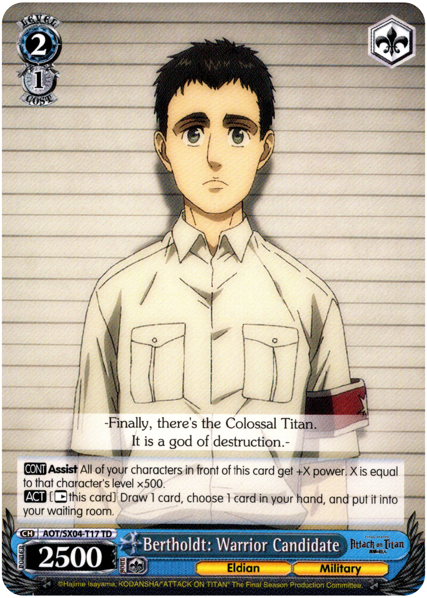 Bertholdt: Warrior Candidate - AOT/SX04-T17 TD - Card Cavern