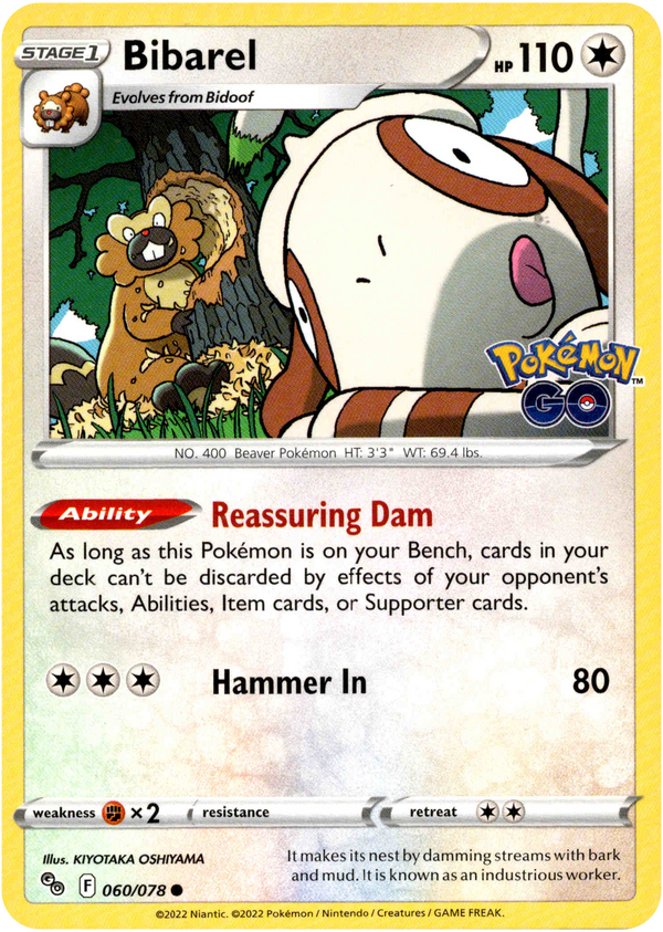 Bibarel - 060/078 - Pokemon Go - Card Cavern