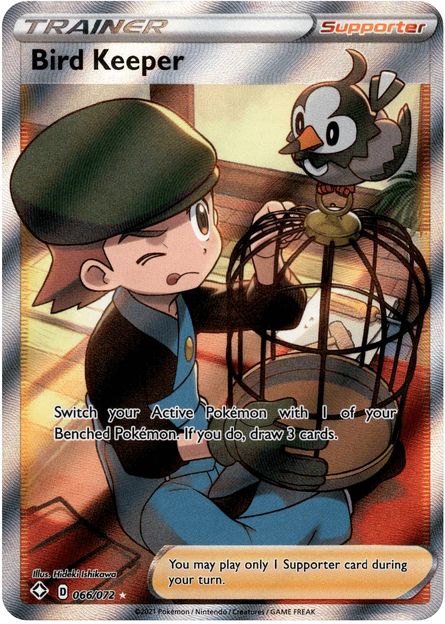 Bird Keeper Full Art - 066/072 - Shining Fates - Holo - Card Cavern