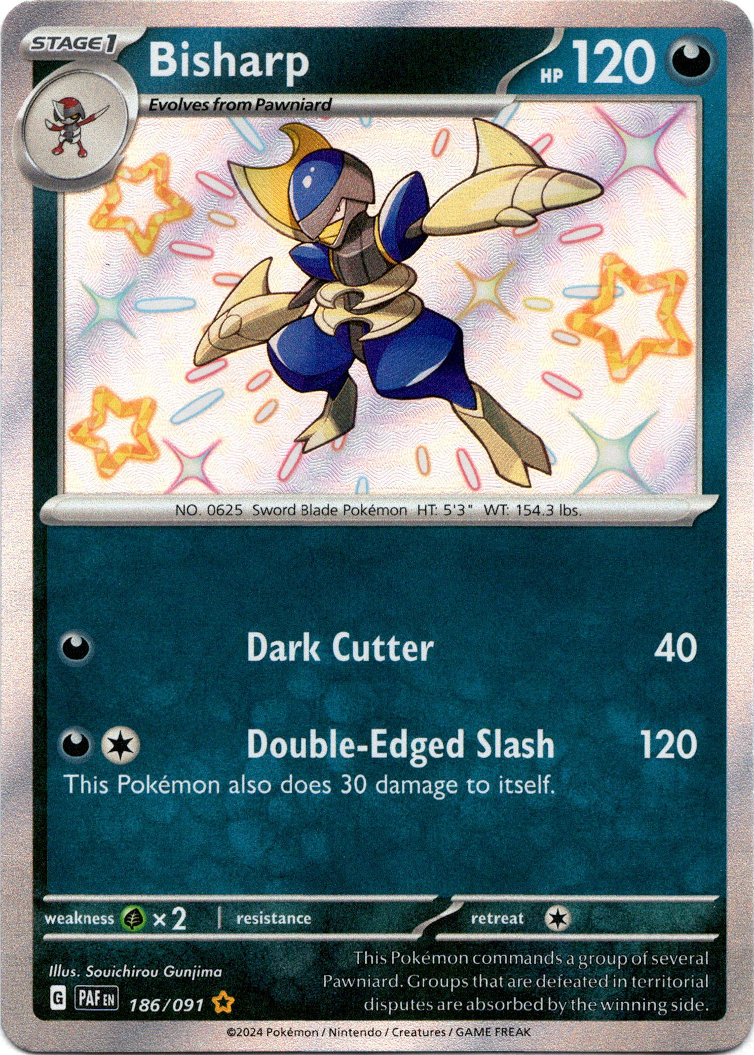 Bisharp - 186/091 - Paldean Fates - Holo - Card Cavern