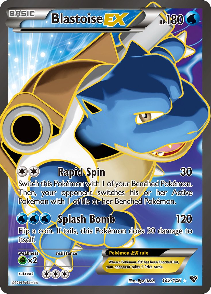 Blastoise EX Full Art - 142/146 - XY Base - Holo - Card Cavern
