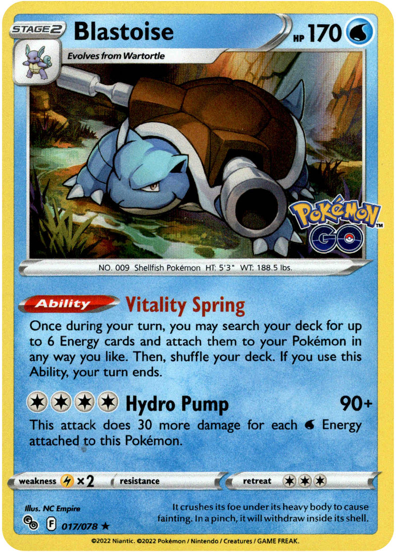 Blastoise - 017/078 - Pokemon Go - Holo - Card Cavern