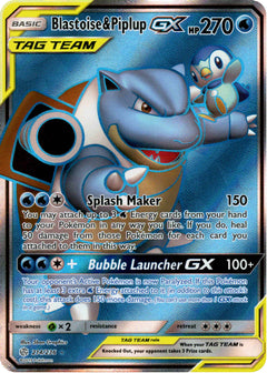 Blastoise & Piplup GX Full Art - 214/236 - Cosmic Eclipse - Holo - Card Cavern