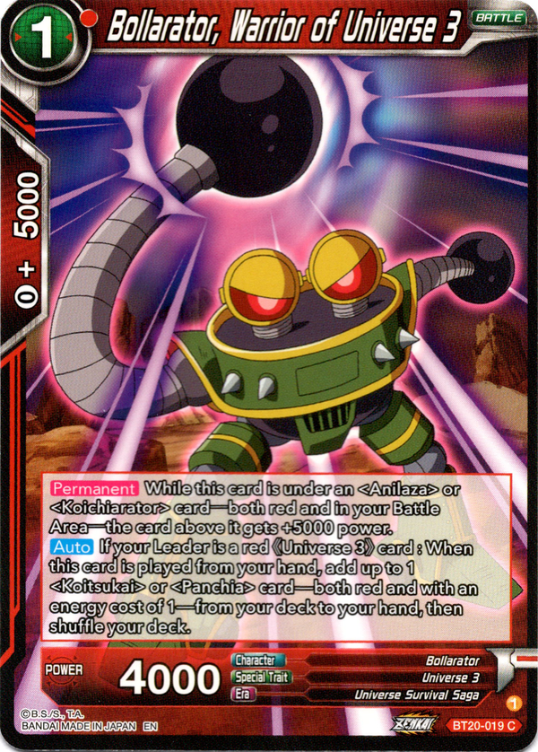Bollarator, Warrior of Universe 3 - BT20-019 C - Power Absorbed - Card Cavern