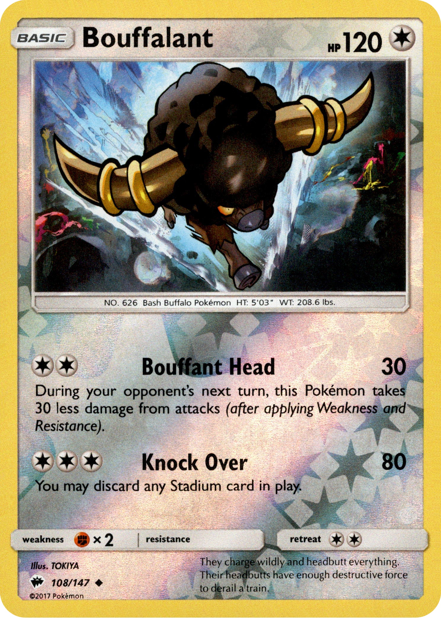 Bouffalant - 108/147 - Burning Shadows - Reverse Holo - Card Cavern