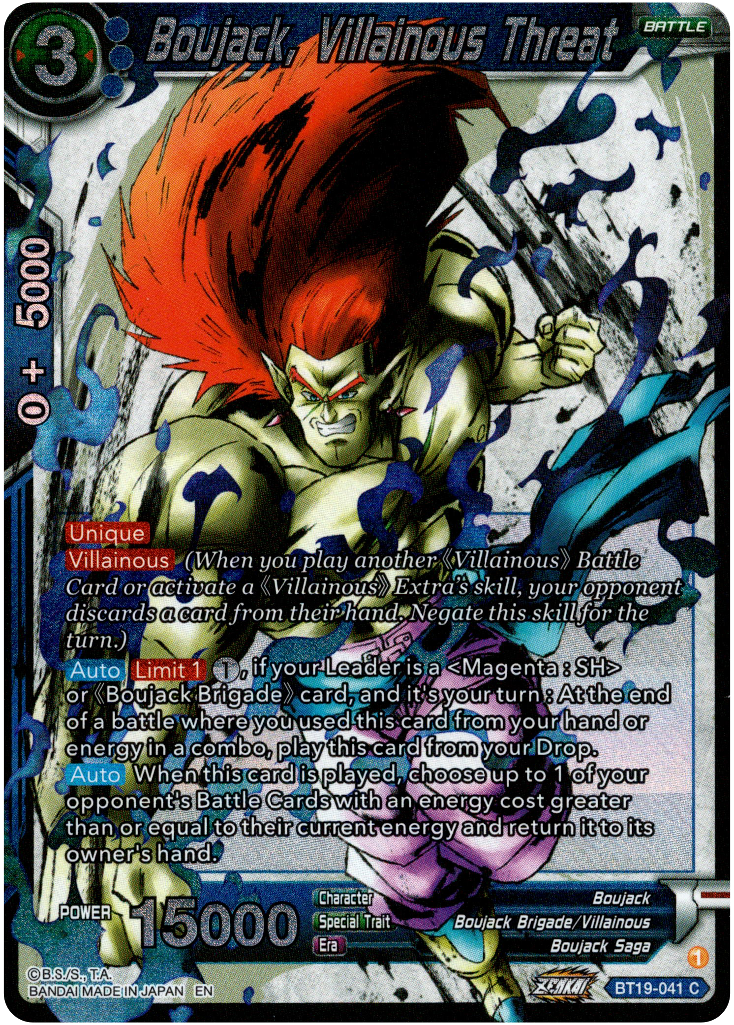 Boujack, Villainous Threat - BT19-041 - Fighter's Ambition - Foil - Card Cavern
