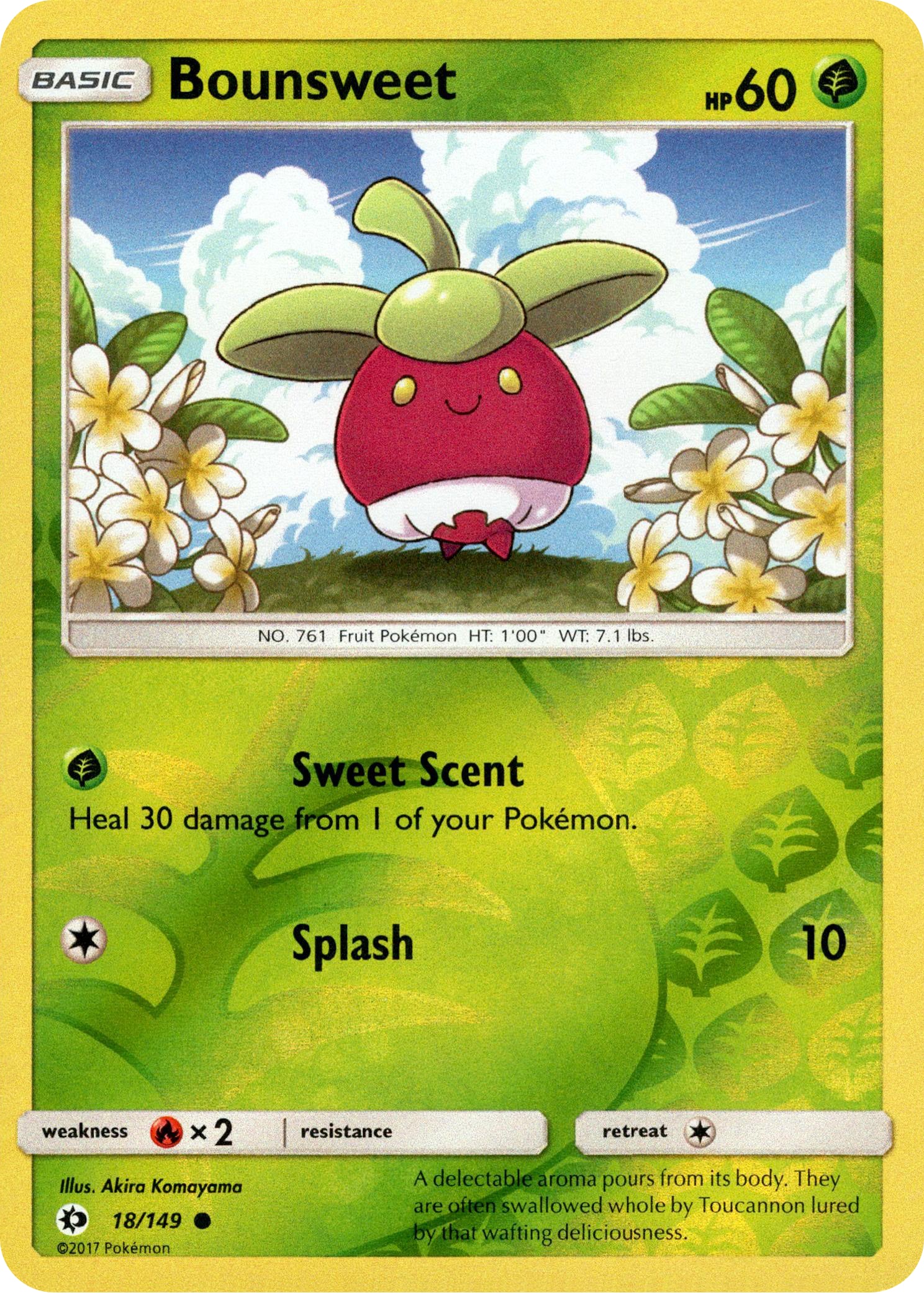 Bounsweet - 18/149 - Sun & Moon - Reverse Holo - Card Cavern