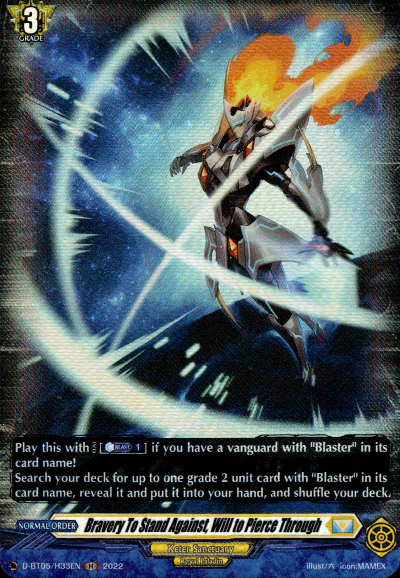 Bravery To Stand Against, Will to Pierce Through - D-BT05/H33 - Triumphant Return of the Brave Heroes - Card Cavern