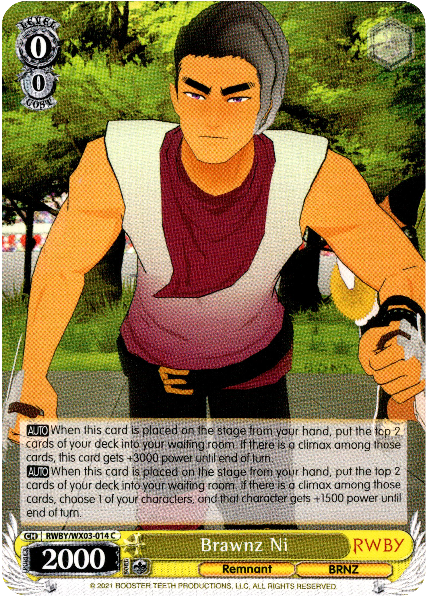 Brawnz Ni - RWBY/WX03-014 - RWBY - Card Cavern