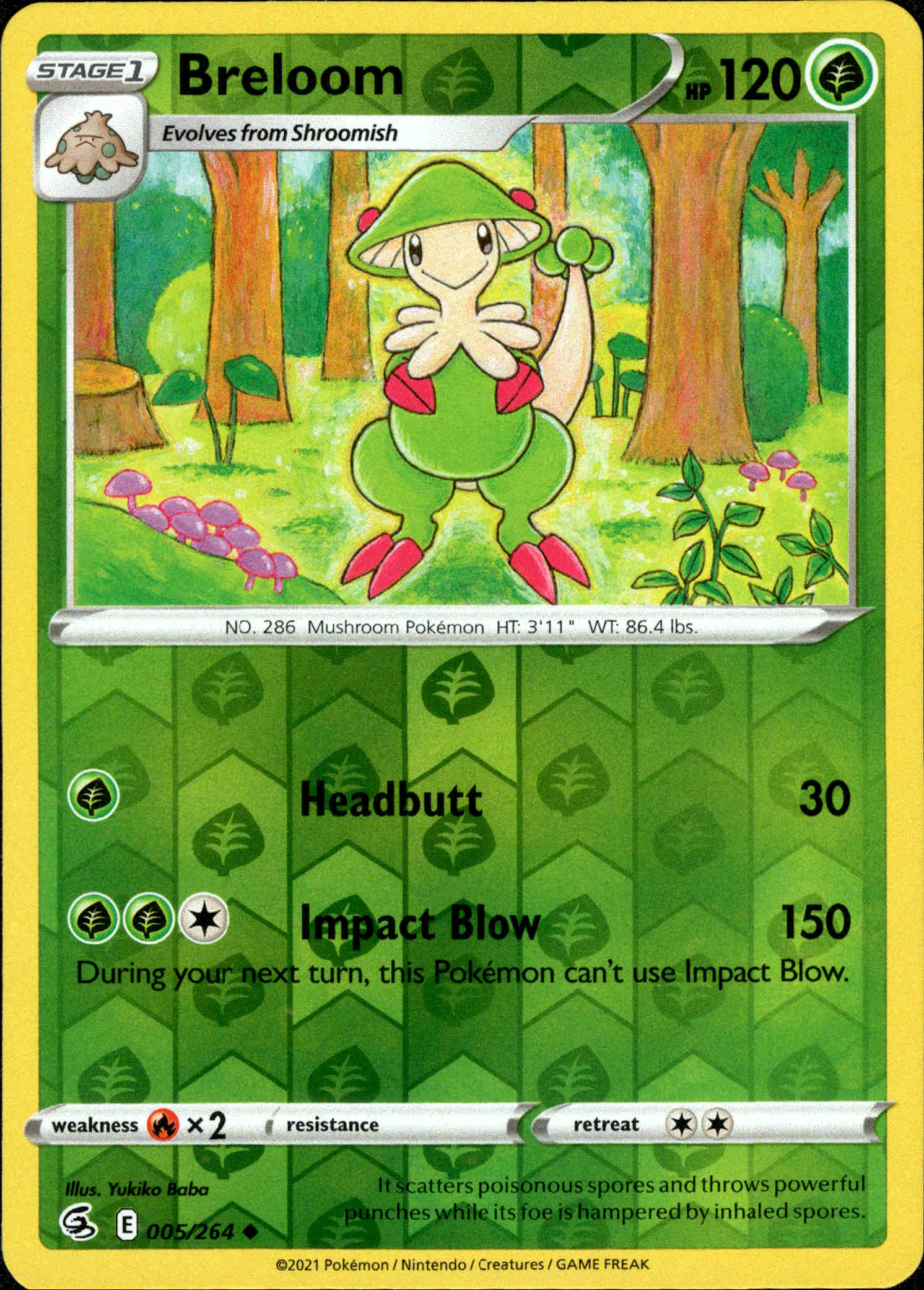 Breloom - 005/264 - Fusion Strike - Reverse Holo - Card Cavern