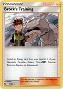 holographic brock trainer card Brock's Training - 55/68 - Hidden Fates
