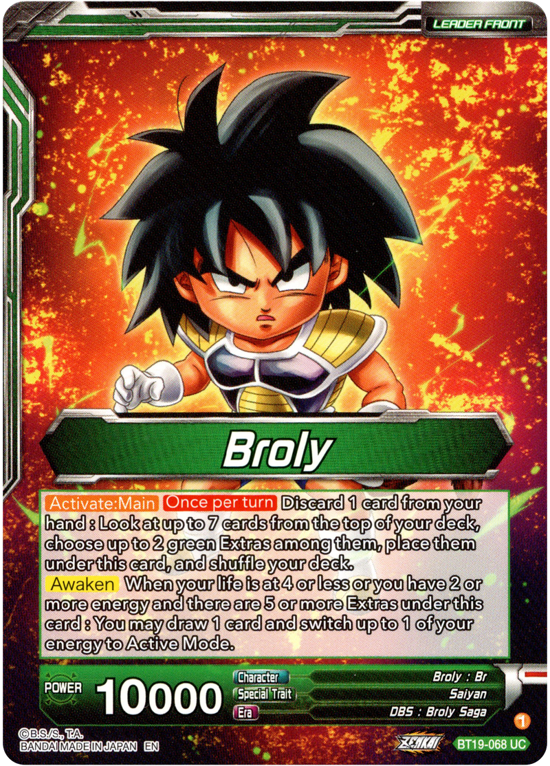 Broly // Broly, the Ultimate Saiyan - BT19-068 - Fighter's Ambition - Foil - Card Cavern