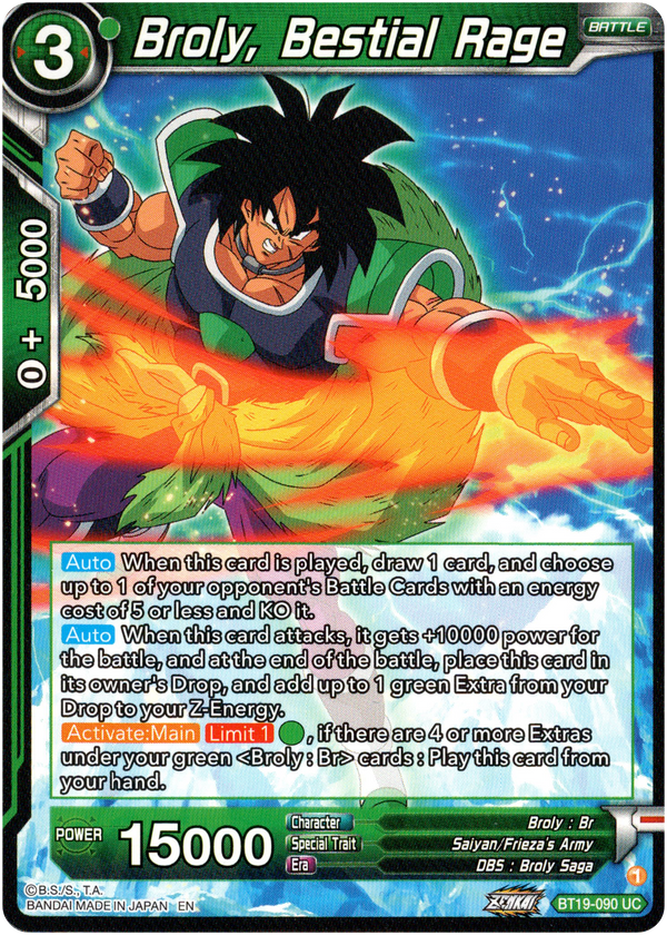 Broly, Bestial Rage - BT19-090 - Fighter's Ambition - Card Cavern