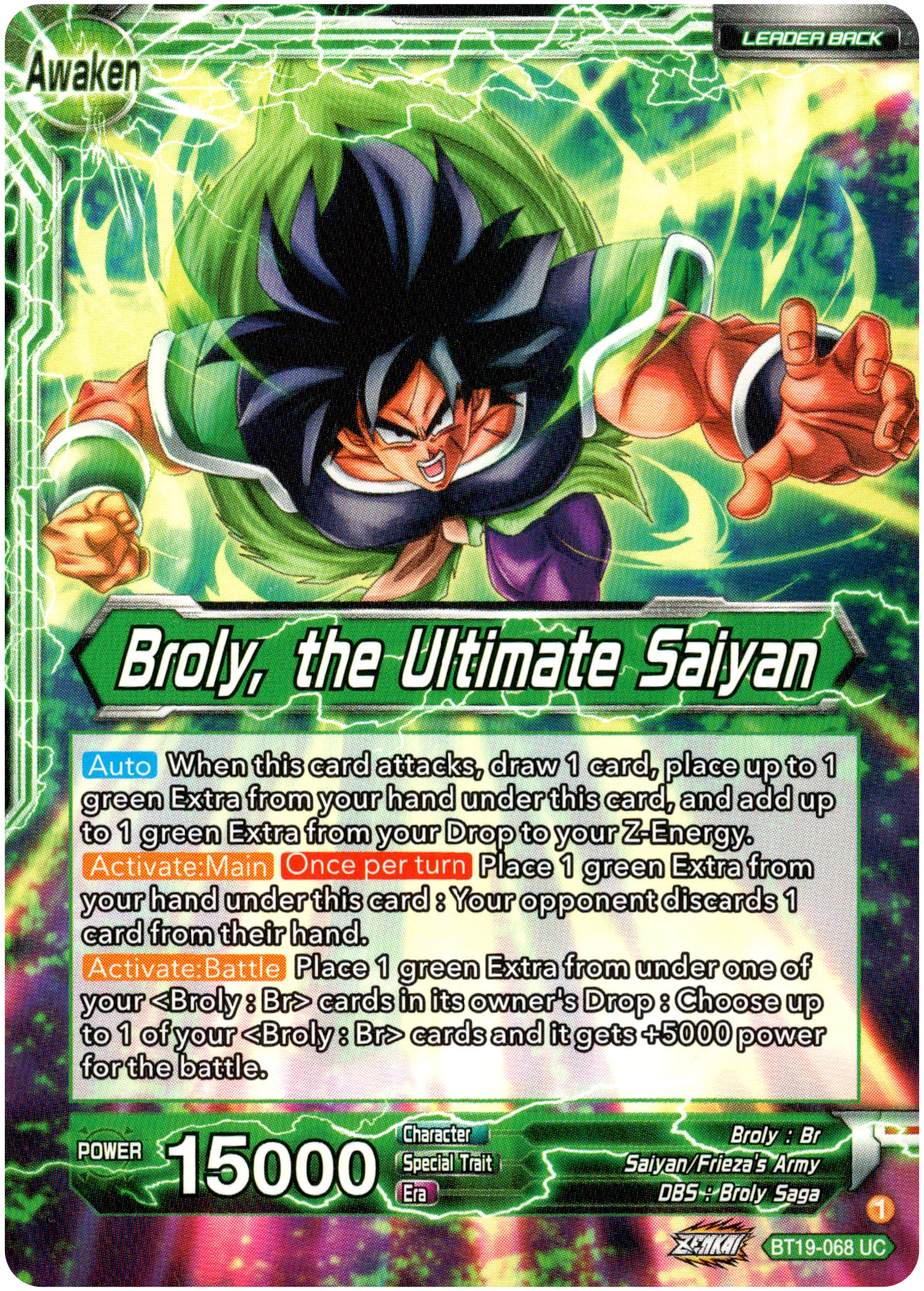 Broly // Broly, the Ultimate Saiyan - BT19-068 - Fighter's Ambition - Card Cavern
