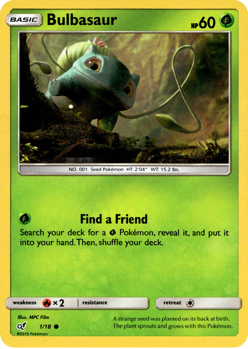 detective pikachu holographic card Bulbasaur - 1/18 - Detective Pikachu