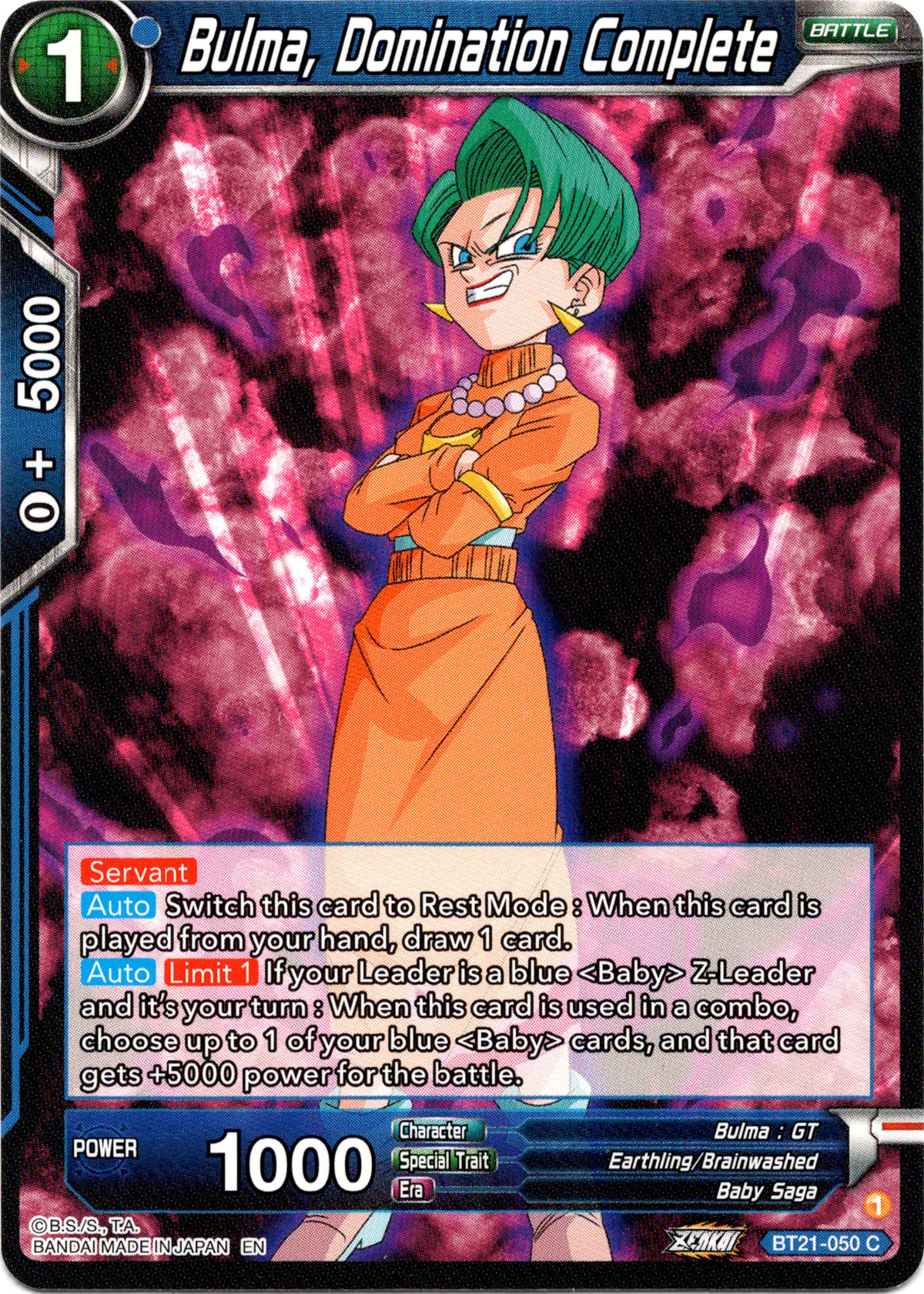 Bulma, Domination Complete - BT21-050 - Wild Resurgence - Card Cavern