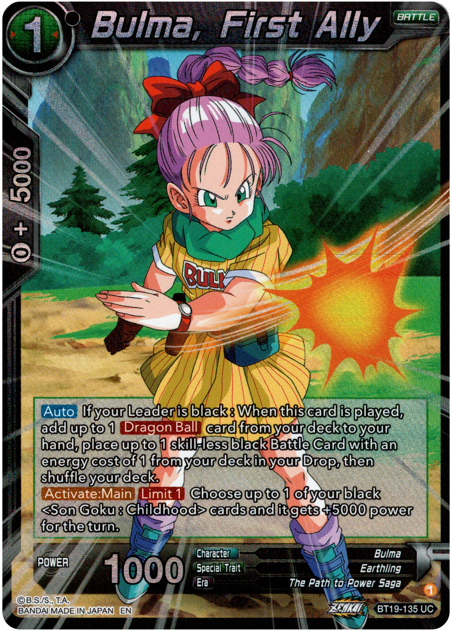 Bulma, First Ally - BT19-135 - Fighter's Ambition - Foil - Card Cavern