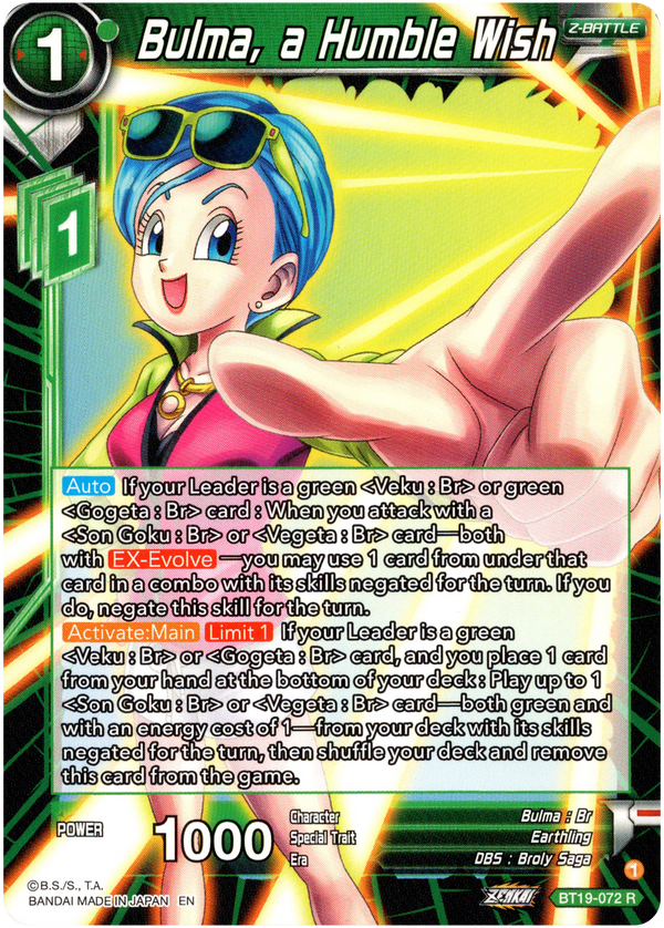 Bulma, a Humble Wish - BT19-072 - Fighter's Ambition - Card Cavern