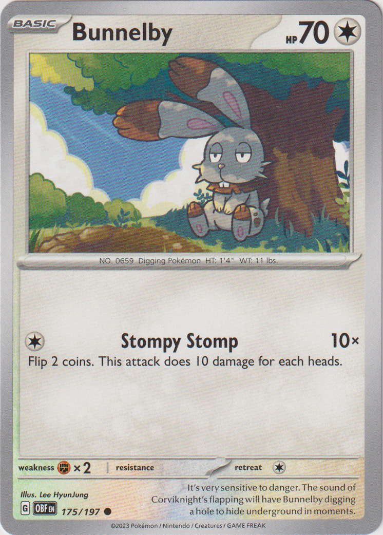 Bunnelby - 175/197 - Obsidian Flames - Card Cavern