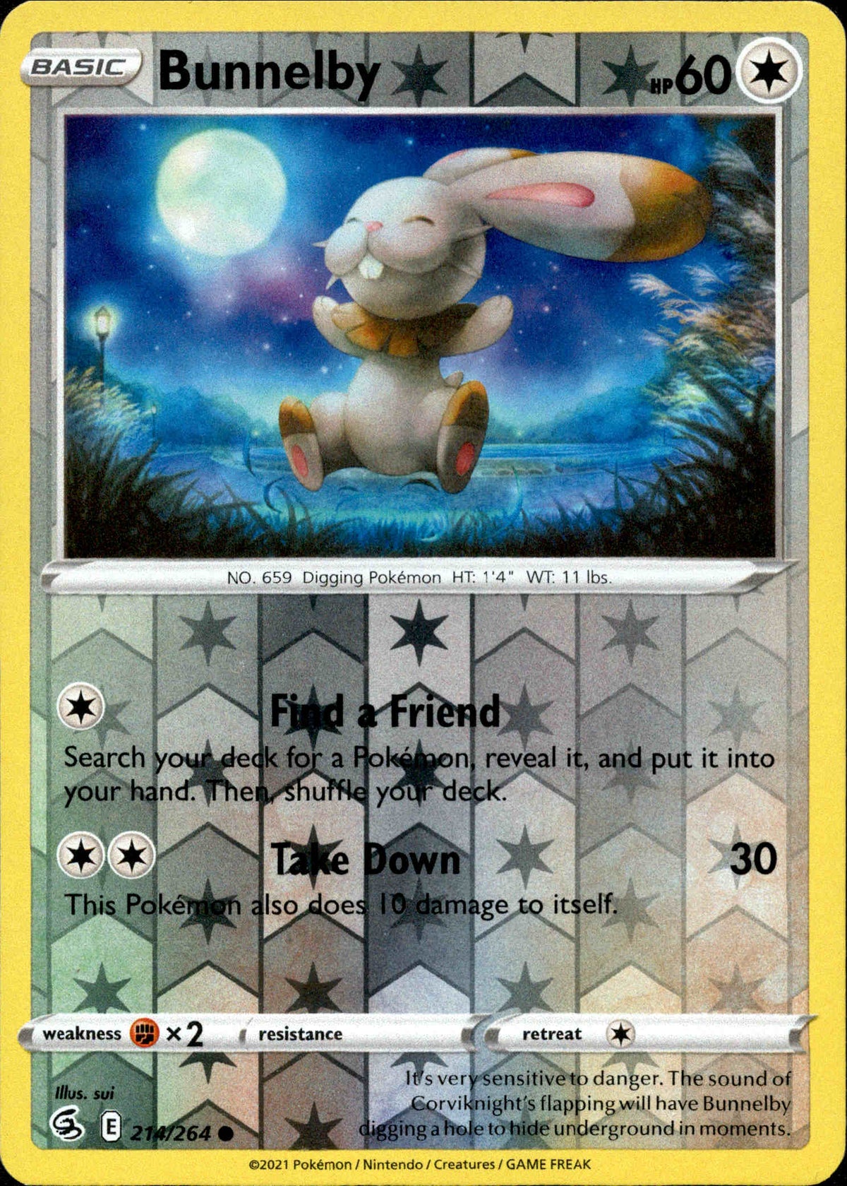 Bunnelby - 214/264 - Fusion Strike - Reverse Holo - Card Cavern