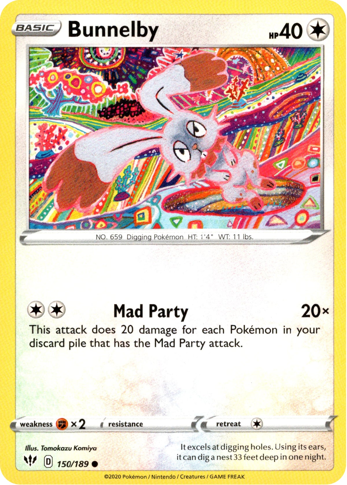 Bunnelby - 150/189 - Darkness Ablaze - Card Cavern