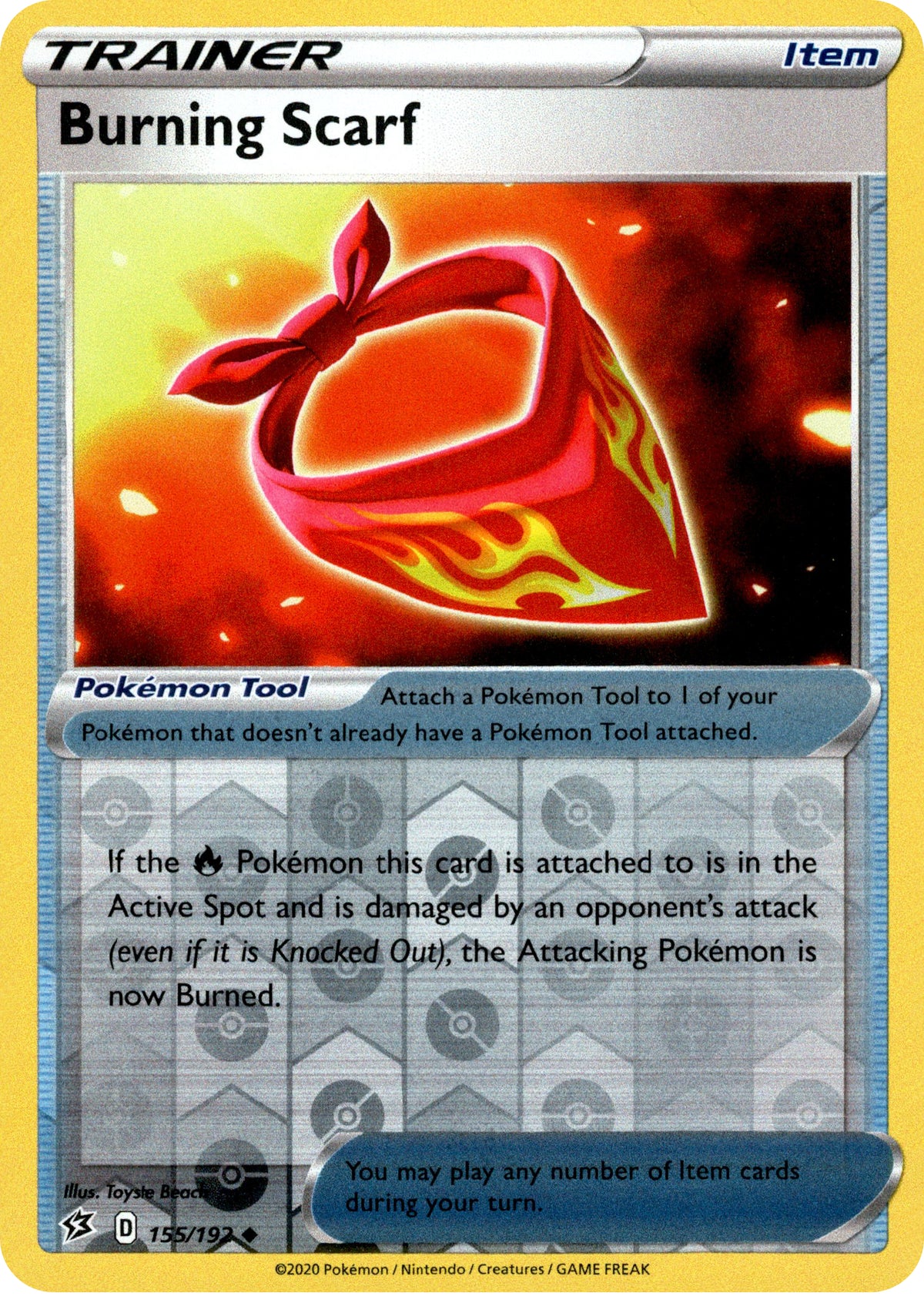 Burning Scarf - 155/192 - Rebel Clash - Reverse Holo - Card Cavern