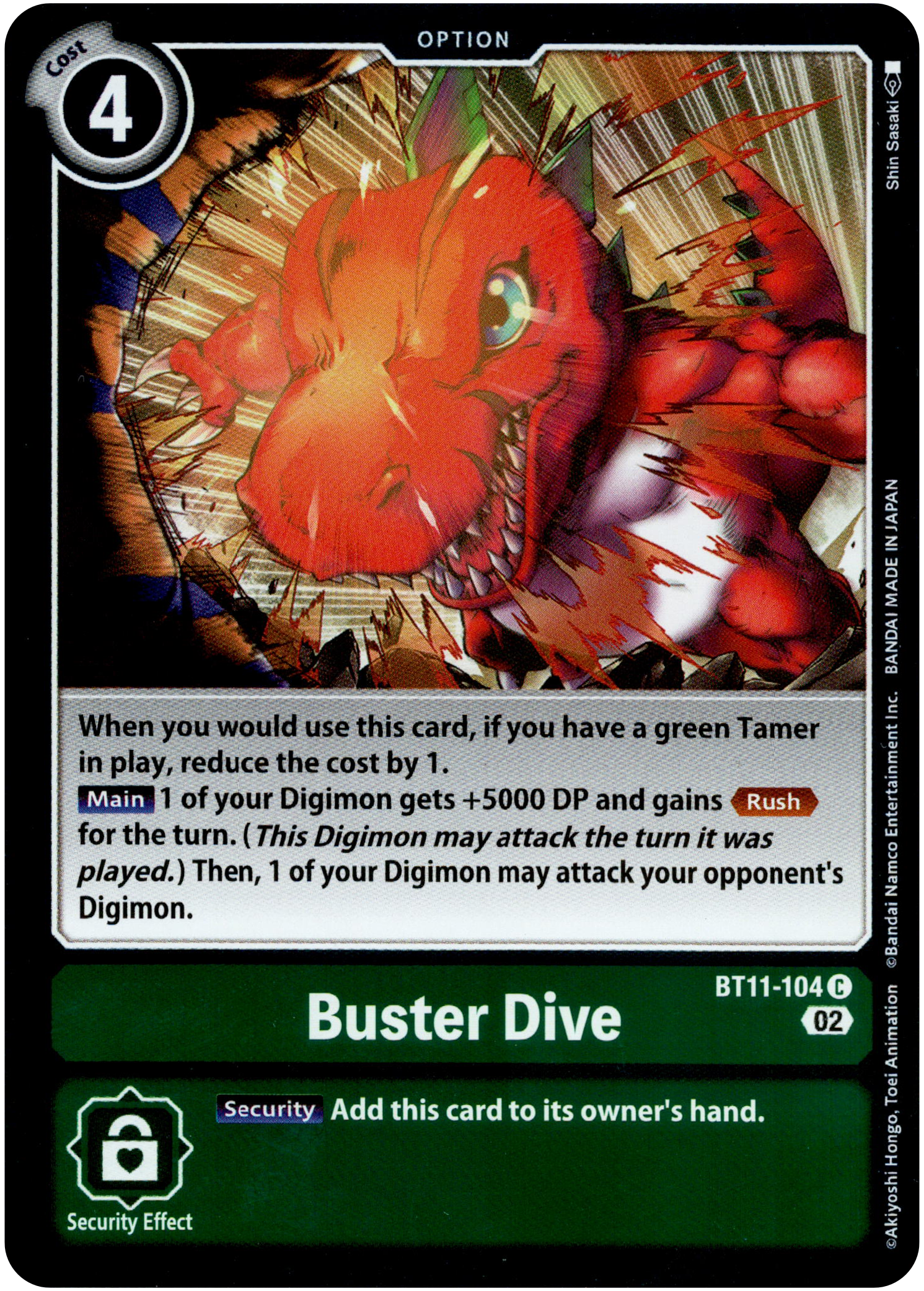 Buster Dive - BT11-104 C - Dimensional Phase - Foil - Card Cavern