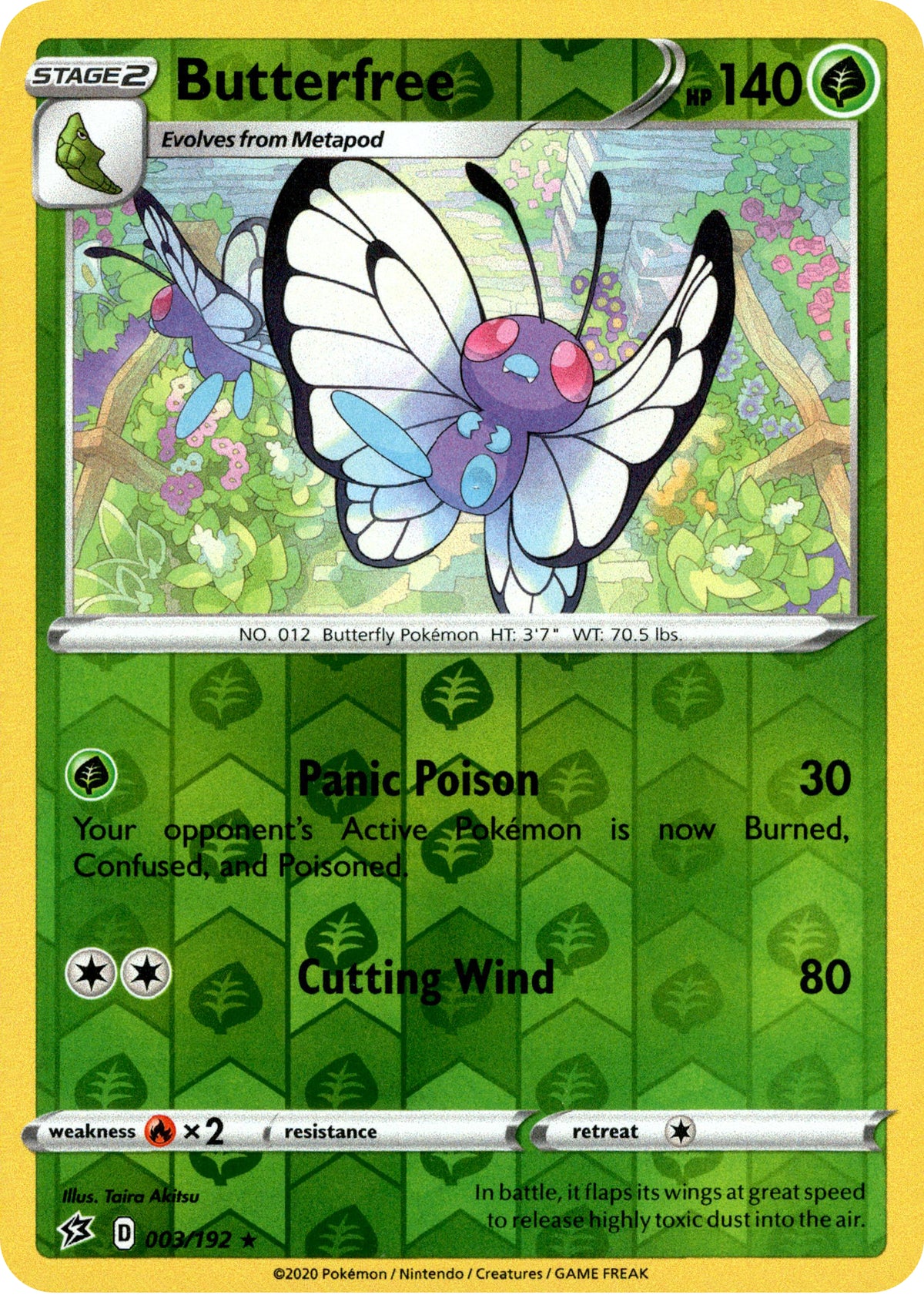 Butterfree - 3/192 - Rebel Clash - Reverse Holo - Card Cavern