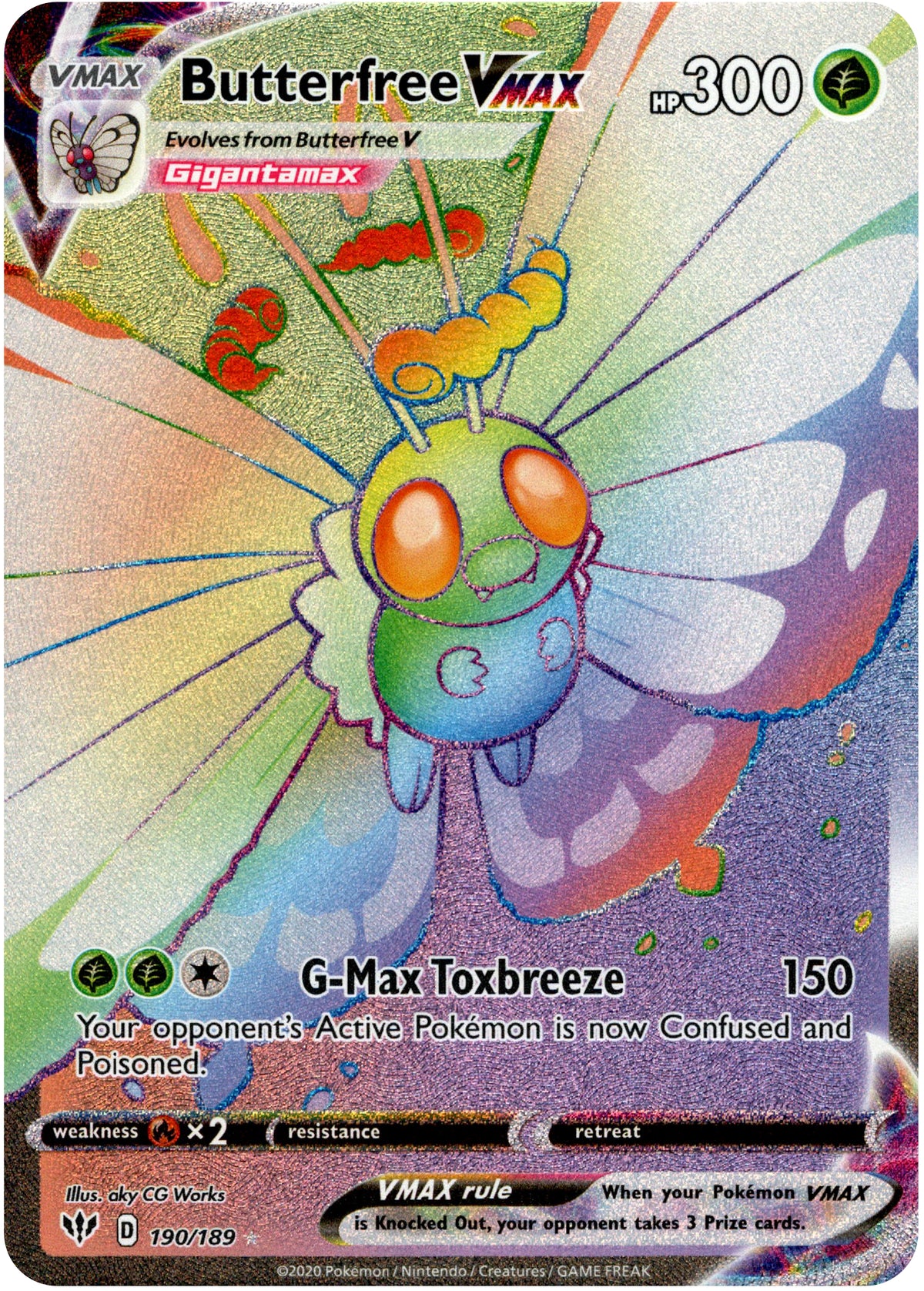 Butterfree VMAX Hyper Rare - 190/189 - Darkness Ablaze - Holo - Card Cavern