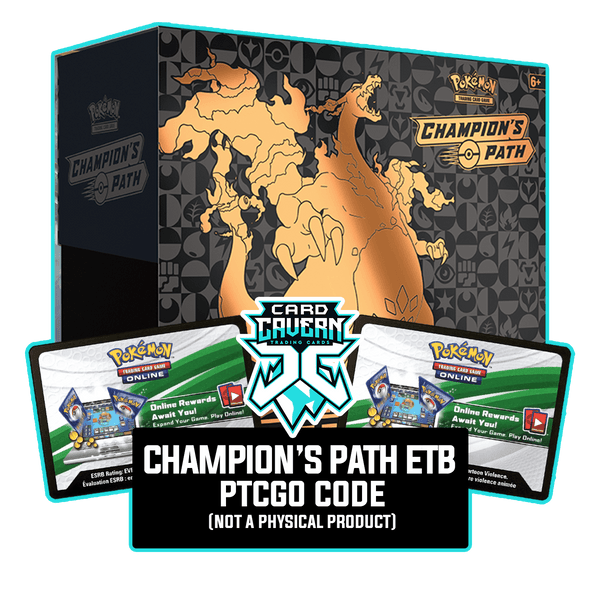 Champion's Path ETB - Charizard VMAX - Sleeves and Deck Box PTCGO Code - Card Cavern