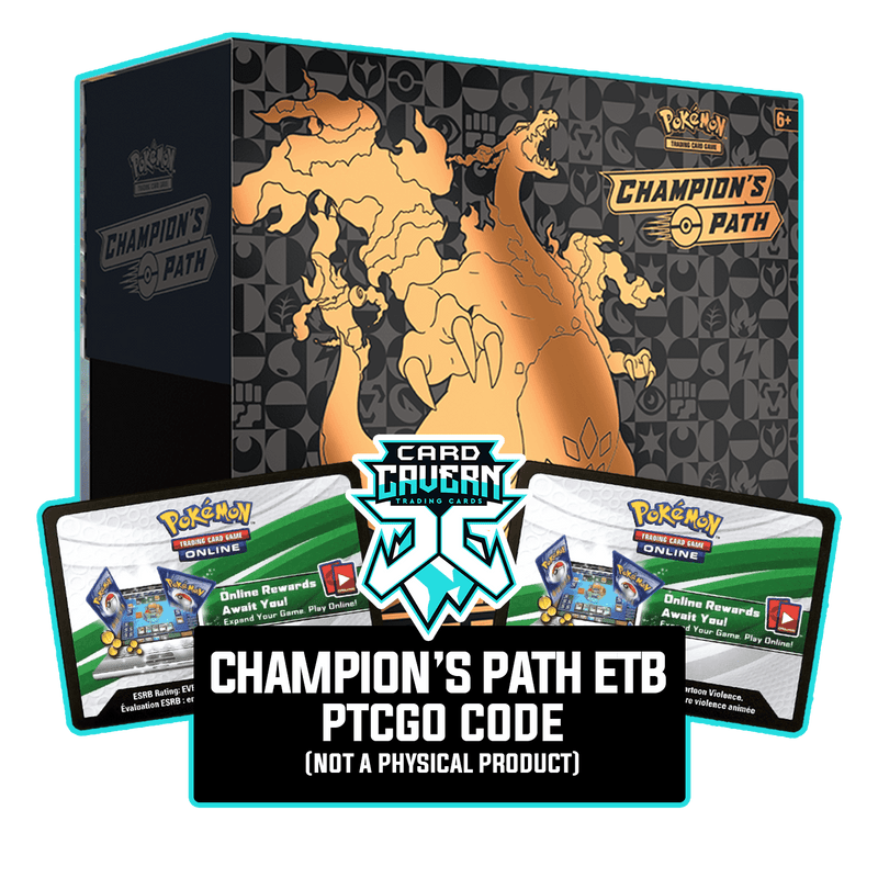 Champion's Path ETB - Charizard VMAX - Sleeves and Deck Box PTCGL Code Card Cavern Trading Cards, LLC Champion's Path ETB - Charizard VMAX - Sleeves and Deck Box PTCGL Code Card Cavern Trading Cards, LLC