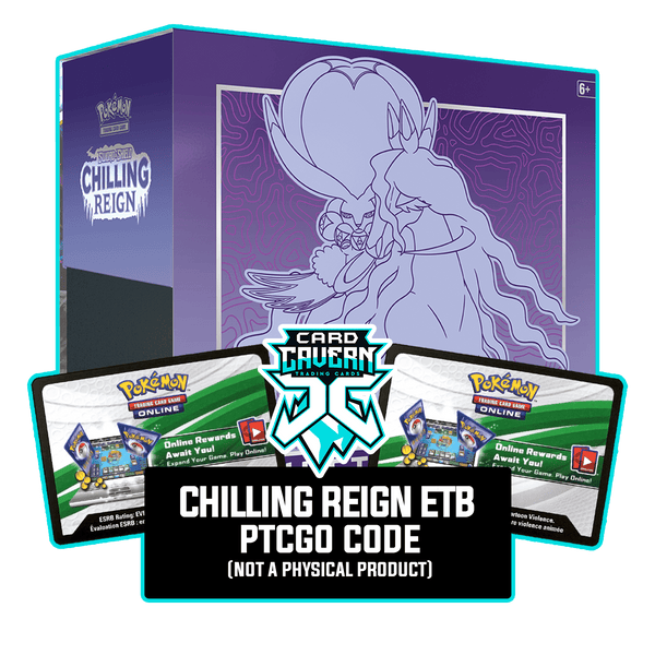 Chilling Reign ETB - Shadow Rider Calyrex - Sleeves and Deck Box PTCGO Code - Card Cavern