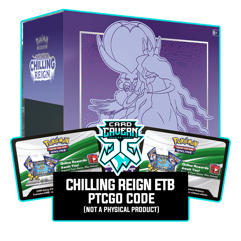 Chilling Reign ETB - Shadow Rider Calyrex - Sleeves and Deck Box PTCGL Code - Card Cavern