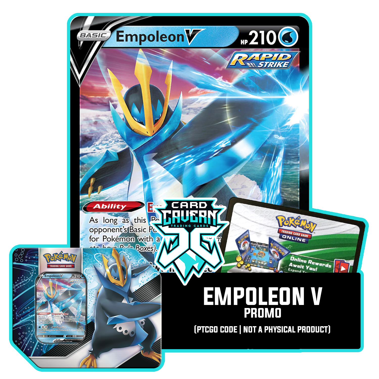 V Strikers Tin:  Empoleon V - Pokemon TCG Live Code - Card Cavern