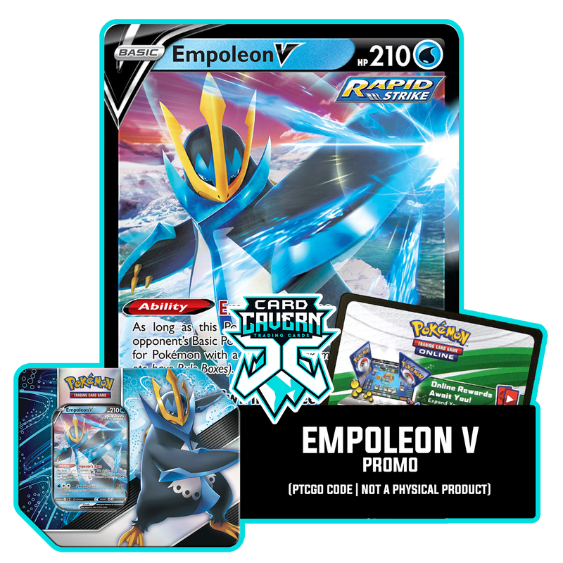 V Strikers Tin: Empoleon V - Pokemon TCG Live Code Card Cavern Trading Cards, LLC V Strikers Tin: Empoleon V - Pokemon TCG Live Code Card Cavern Trading Cards, LLC