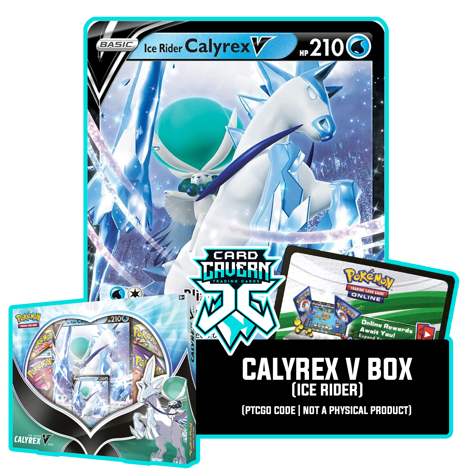 Ice Rider Calyrex V SWSH130 PTCGO Code - Card Cavern
