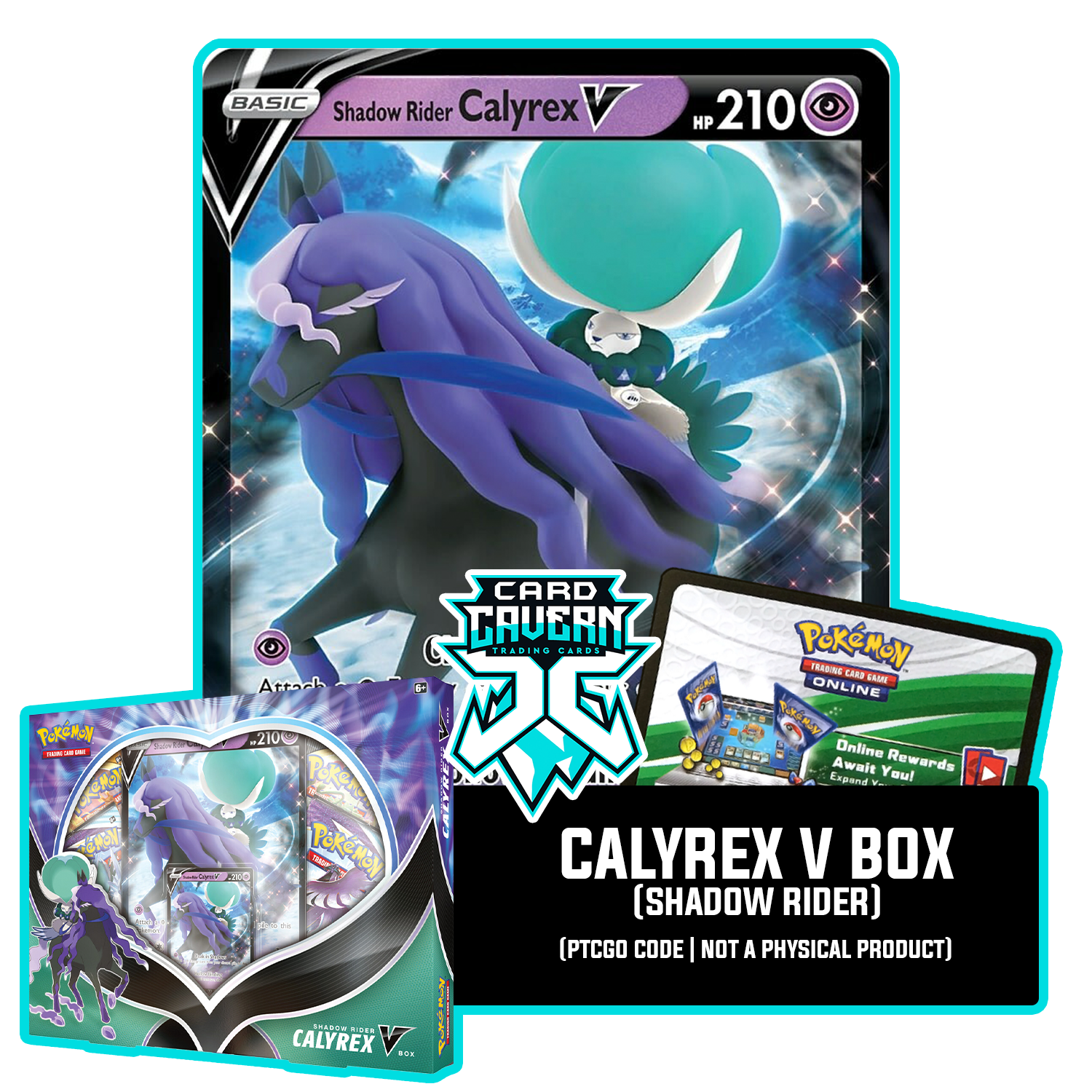 Shadow Rider Calyrex V SWSH131 PTCGO Code - Card Cavern