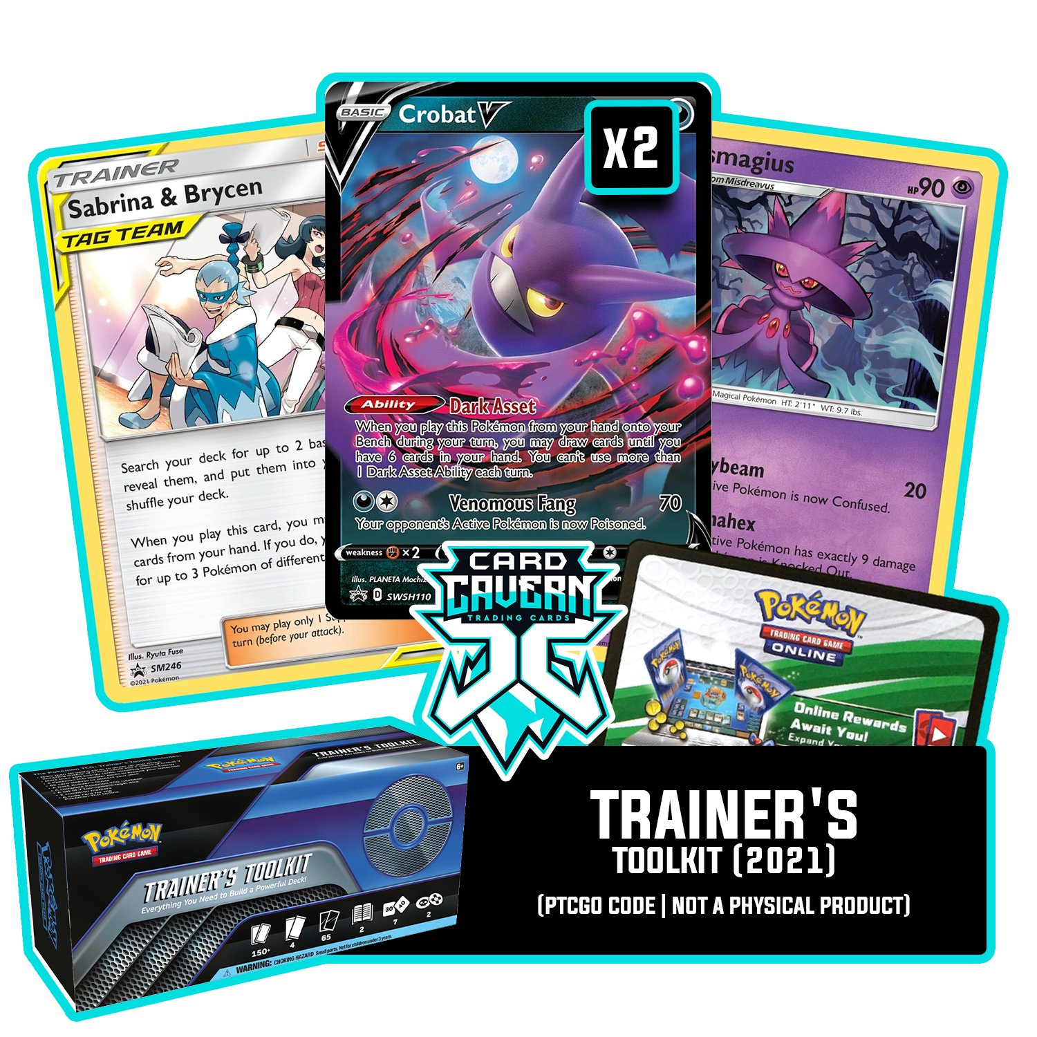 Trainer's Toolkit 2021 - Crobat V, Sabrina & Brycen, & More - PTCGL Code - Card Cavern