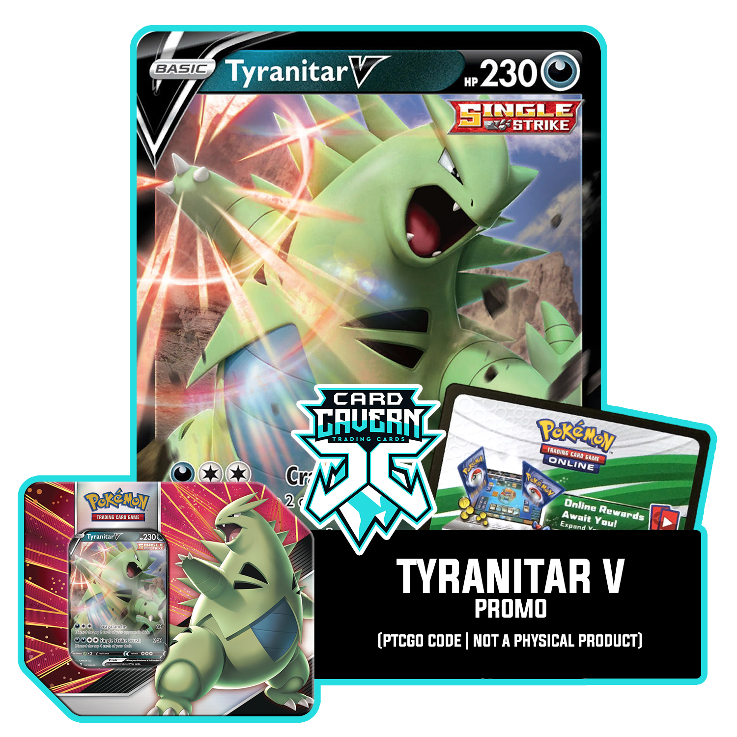 V Strikers Tin: Tyranitar V - Pokemon TCG Live Code - Card Cavern