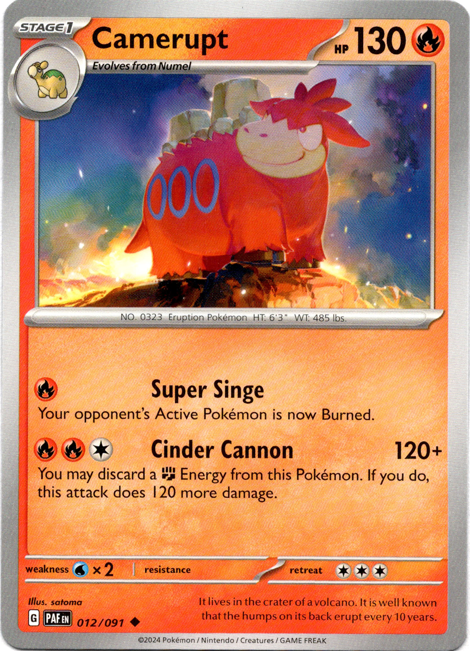 Camerupt - 012/091 - Paldean Fates - Card Cavern