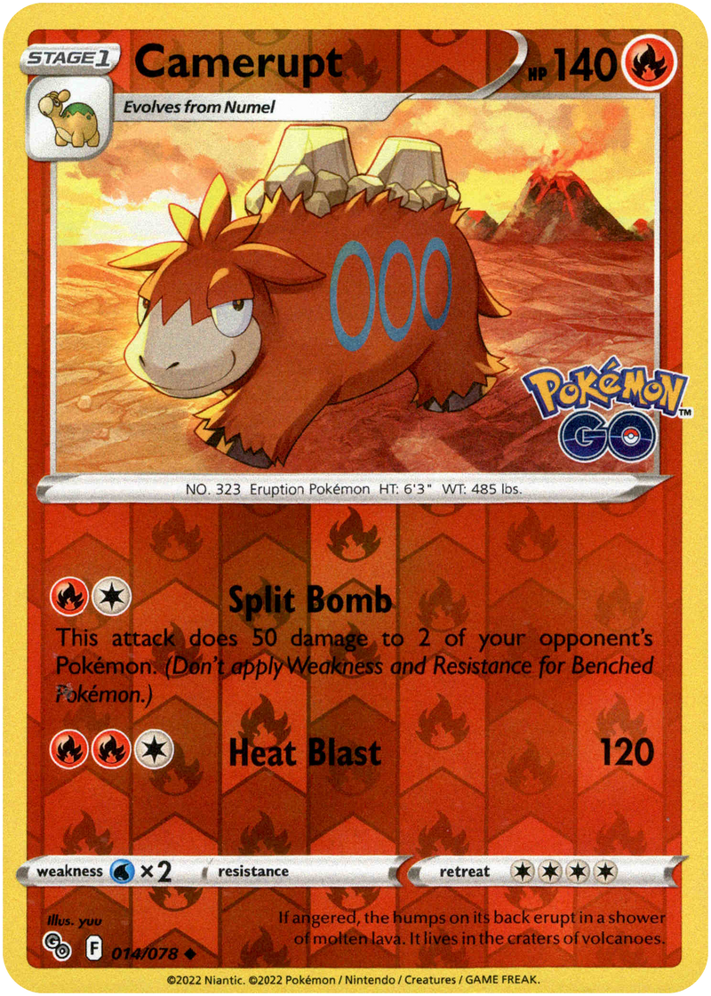 Camerupt - 014/078 - Pokemon Go - Reverse Holo - Card Cavern