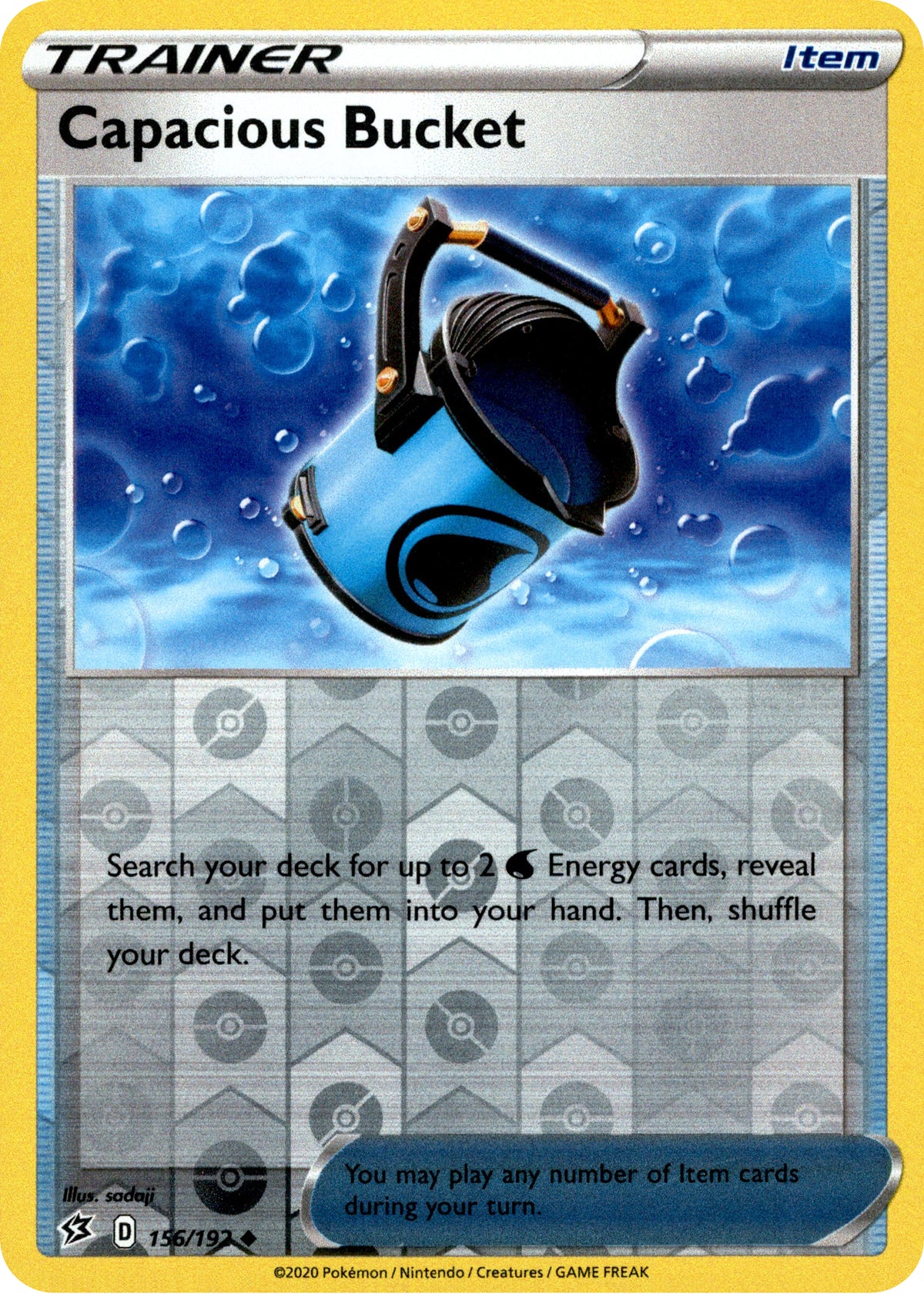 Capacious Bucket - 156/192 - Rebel Clash - Reverse Holo - Card Cavern