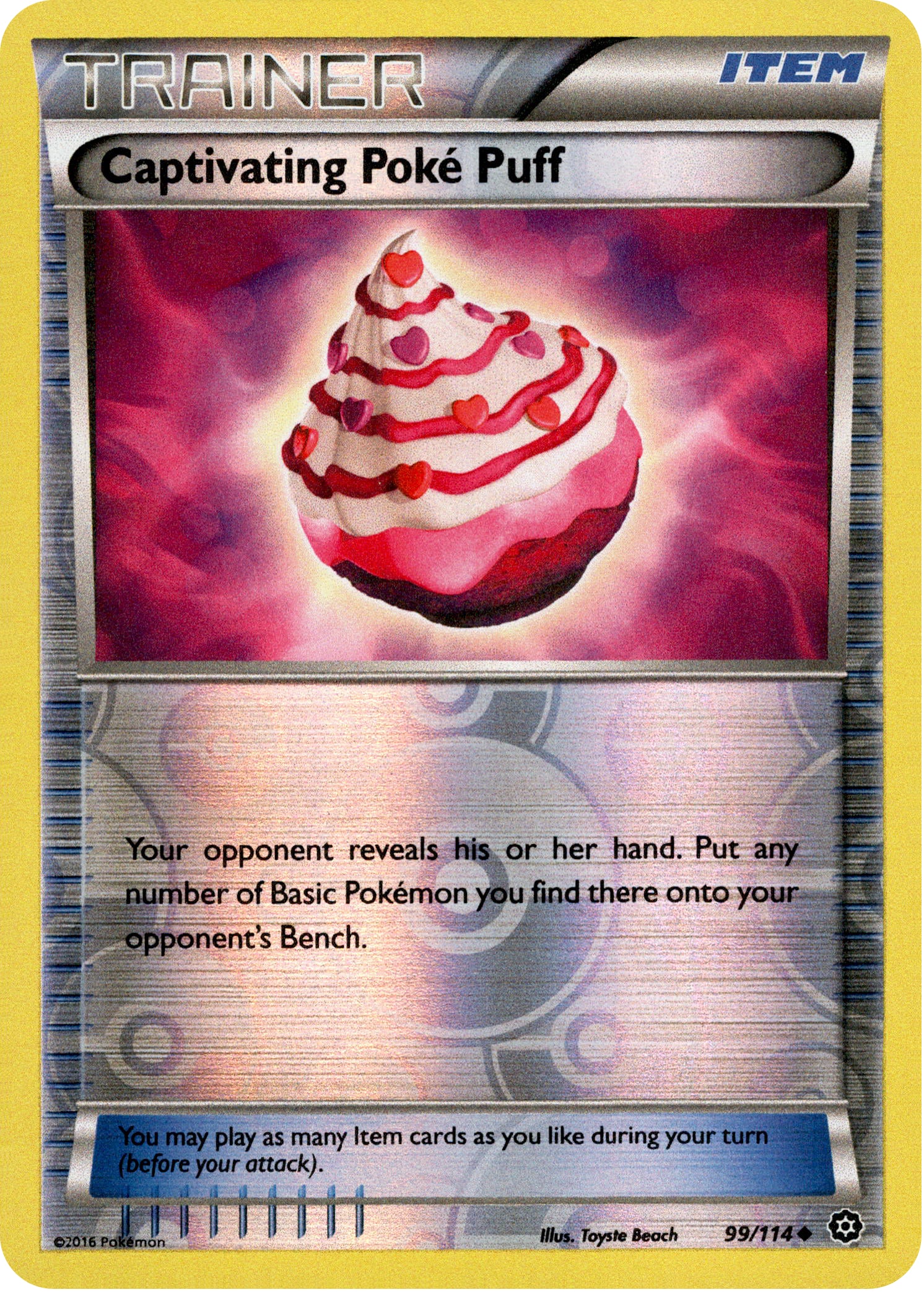 Captivating Poké Puff - 99/114 - Steam Siege - Reverse Holo - Card Cavern